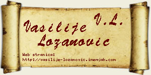 Vasilije Lozanović vizit kartica
